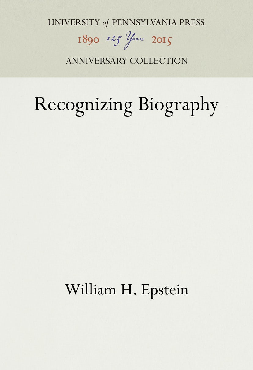 Book cover image for Recognizing Biography ISBN: 9781512801880